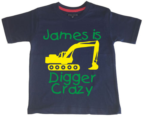 Personalised Navy Digger Crazy T-Shirt